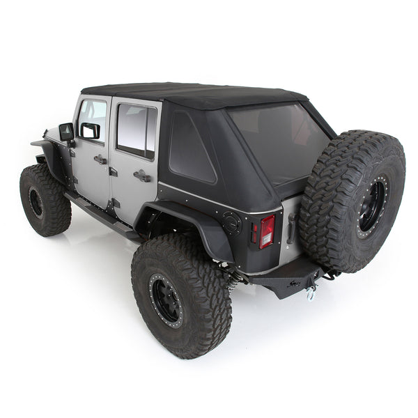 Smittybilt 2007-2018 Wrangler 4Dr Bowless Combo Top with Tinted Windows & No Upper Doors/Black Diamond