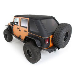 Smittybilt 2007-2018 Wrangler 4Dr Bowless Combo Top with Tinted Windows with No Upper Doors/Prot3K Black