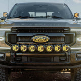 KC Hilites 2017-2024 Ford Superduty Trucks Gravity Pro6 Front Bumper 7 Light Bar Kit