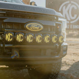 KC Hilites 2017-2024 Ford Superduty Trucks Gravity Pro6 Front Bumper 7 Light Bar Kit