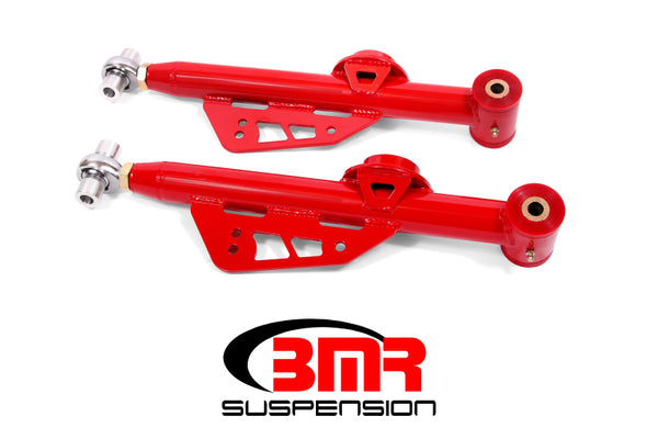 BMR Bras de suspension inférieurs à réglage simple / rotule (polyuréthane) 99-04 Mustang - rouge