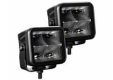 Go Rhino Xplor Blackout Series Cube LED Spot Light Kit (Surface/Threaded Stud Mnt) 3x3 - Blk (Pair) (750400321SCS)