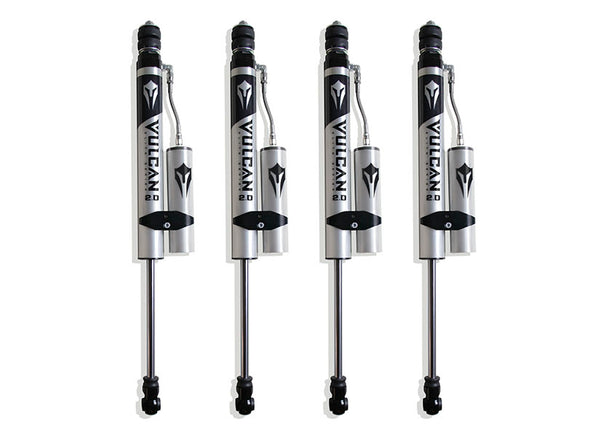 MaxTrac F&R Vulcan Series Reservoir Shocks - 6" Lift Height (W/O FACTORY REAR AIR RIDE) — Brushed Silver, 4WD (947260VR)