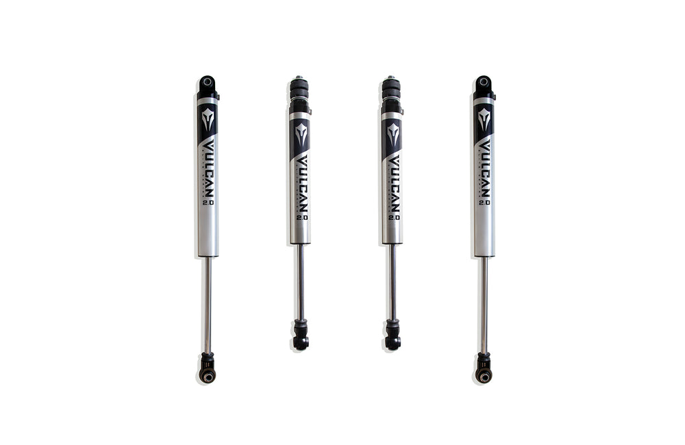 MaxTrac F&R Vulcan Series Ifp Shocks - 4" Lift Height (W/O FACTORY REAR AIR RIDE) — Brushed Silver, 4WD (947340V)