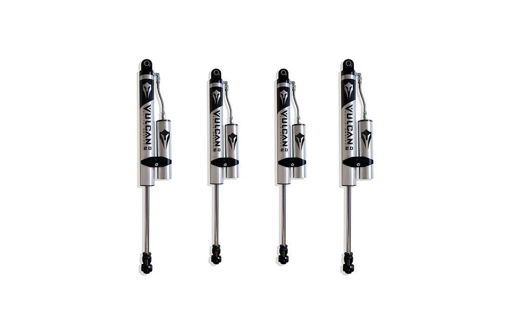 MaxTrac F&R Vulcan Series Reservoir Shocks - 2.5"-3" Lift Height — Brushed Silver (949832VR)