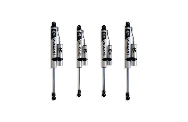 MaxTrac F&R Vulcan Series Reservoir Shocks - 2.5"-3" Lift Height — Brushed Silver (949832VR)