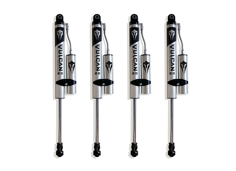 MaxTrac F&R Vulcan Series Reservoir Shocks - 4.5" Lift Height — Brushed Silver (949942VR)