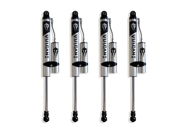MaxTrac F&R Vulcan Series Reservoir Shocks - 4.5" Lift Height — Brushed Silver (949942VR)