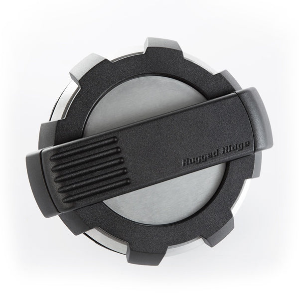 Rugged Ridge Trappe à carburant Elite sans verrou en aluminium brossé 07-18 Jeep Wrangler JK