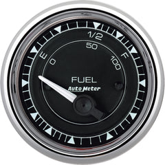 AutoMeter 2-1/16" Fuel Level, 73 E 8-12F Ohm, Chrono — Polished