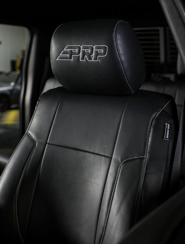 PRP Housses de siège avant 12-14 Ford Raptor (paire) - noir avec coutures argent