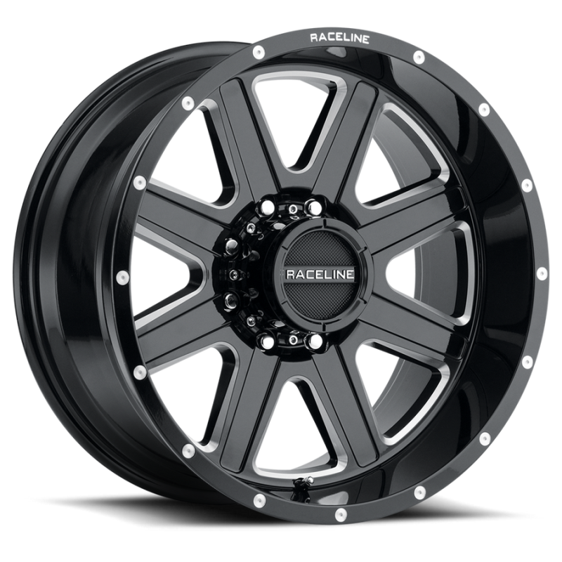 Raceline Roue 940M Hostage 17x9 po / 5x139.7 / déport 0mm / alésage 106.5mm - noir et fraisé