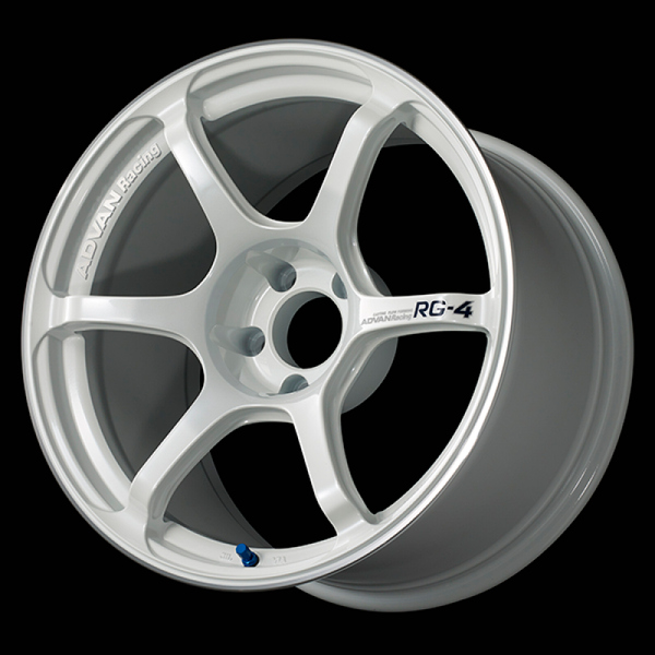 Advan Roue RG-4 17x8.0 / +54 déport / 5x114.3 / 73mm alésage / blanc métallisé Racing et anneau