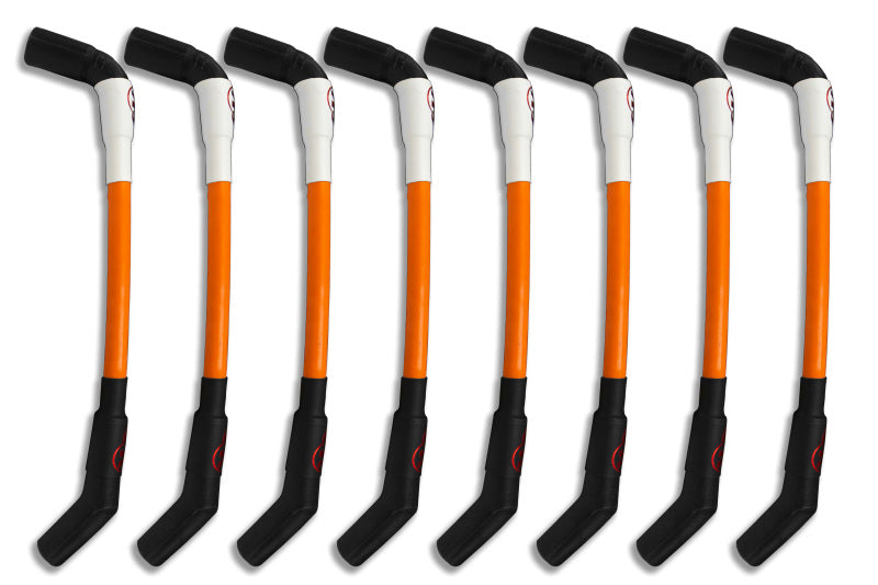 Kooks Fils de bougies 10mm - orange avec capuchons noirs (jeu de 8 pièces)
