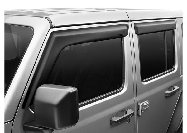 Rugged Ridge Window Visors Matte Black - 1819 Jeep Wrangler/Gladiator