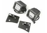 Rugged Ridge 07-18 Jeep Wrangler JK Textured Black Square Windshield LED Kit w/ Brackets (1102716)