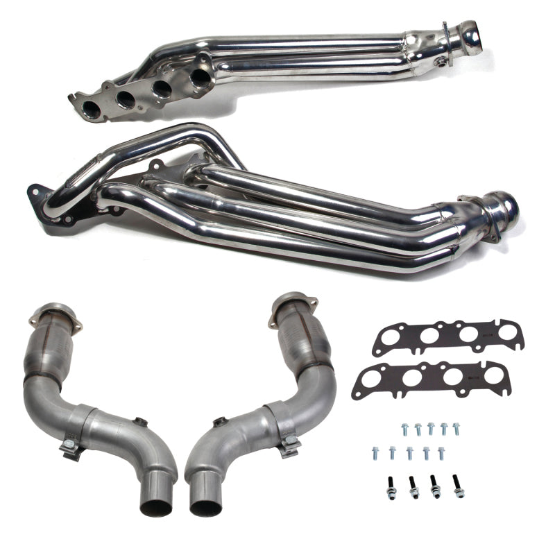 BBK Collecteurs 1-7/8 po avec tuyau intermédiaire catalysé à haut débit 15-23 Ford Mustang GT 5.0 (céramique argent)