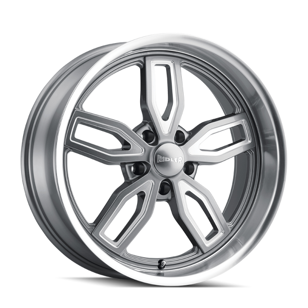 Ridler 608 20x10 / 5x114.3 BP / 0mm Offset / 72.62mm Hub Gloss Grey Milled Wheel