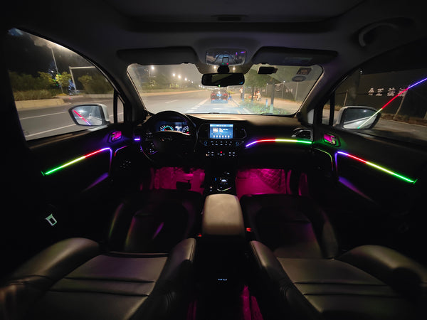 Race Sport LED Interior Ambient 18-Piece RGBW Multicolor Ultra-Flow Series ColorSmart 4-Door Vehicle Complete Kit