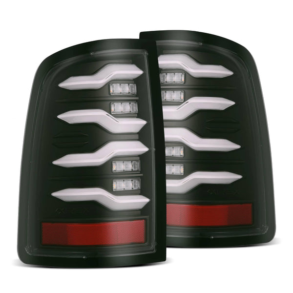 AlphaRex Black Luxx Series LED Tail Lights - 09-18 Ram 1500 / 10-24 2500/3500 - with Activation Light & Sequential Signal