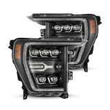 BLACK ALPHAREX NOVA SERIES LED PROJECTOR HEADLIGHTS W/ACTIVATION LIGHT/SEQUENTIAL SIGNAL ; 21-23 F150