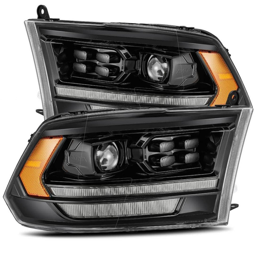 Proj.Headlights 09-18 Ram 1500 Plank Style Black W/Sequential Signal Pro-Series AlphaRex