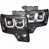 ANZO BLACK U BAR STYLE HEADLIGHTS ; 09-14 F150