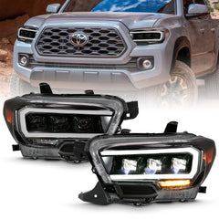ANZO Phares à projecteur DEL style Plank noir avec ambre 2016-2018 Toyota Tacoma
