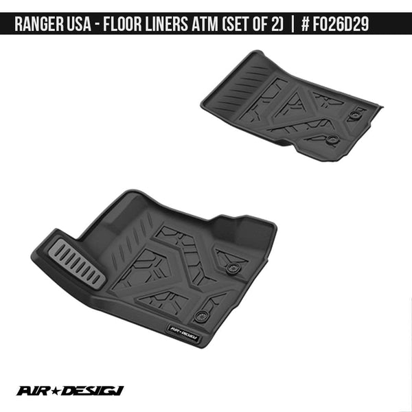 Floor Liner 19-21 Ranger Super Cab Front Black - Air Design