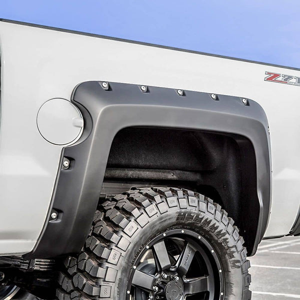 Air Design Superbolt Satin Black Fender Flares 14-18 Silverado 1500 5'8" Box
