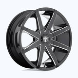 DUB S109 PUSH GLOSS BLACK MILLED 22X9.5 6X135/139.7 87.1 CENTER BORE +25MM