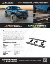 Attica 4x4 2021+ Bronco Terra Series 4Dr Side Stepsblackpowder Coatedsteel