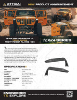2018-2024 Jeep Wrangler JL  Terra Series Front Fender Flares HIGH Position