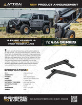 2018-2024 Jeep Wrangler JL / 2020-24 Gladiator Terra Series Front Fender Flares