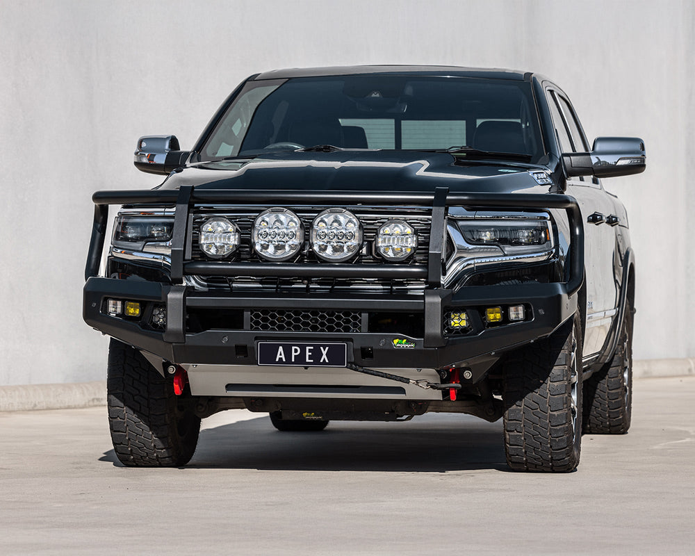 Ironman 4x4 Apex Triple Hoop Front Bumper — 2019-2024 Ram 1500 (BBP085AK-BFBF)