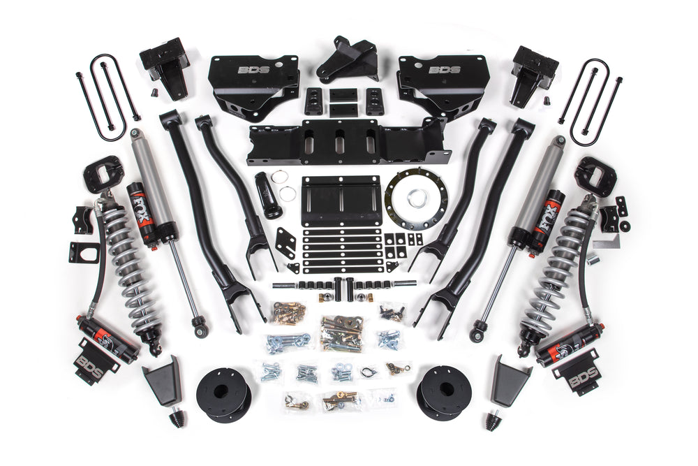 Kit de suspension surélevée 4-Link 6 po pour Ram 3500 4wd 2019-2024, arrière 5 po, bloc sans surcharge, diesel 6 boulons - 2.5 PES C/O avant, 2.5 PES arrière