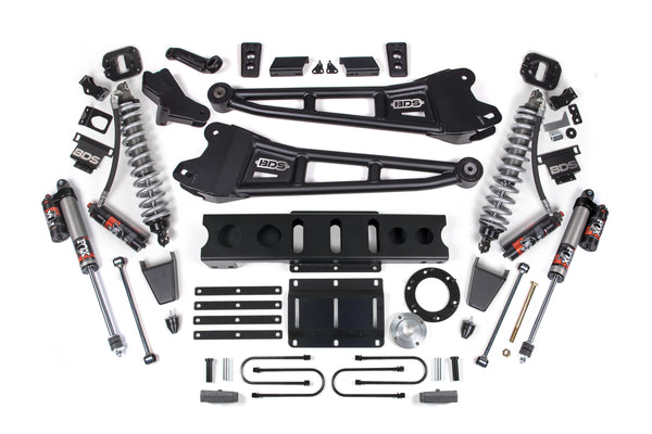 Kit de suspension à bras de force 4 pouces pour Ram 3500 4x4 2013-2018, arrière 2 pouces, bloc, diesel 6 boulons - Avant 2.5 PES C/O, arrière 2.5 PES