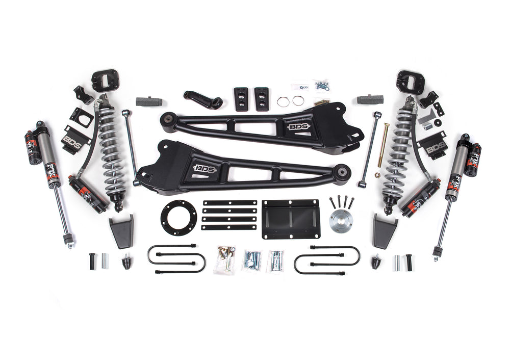 Kit de suspension avec bras de suspension 6 pouces pour Ram 3500 4x4 2013-2018, rehausse arrière 4 pouces, blocs, Diesel 6 boulons - Amortisseurs avant 2.5 PES C/O, Amortisseurs arrière 2.5 PES