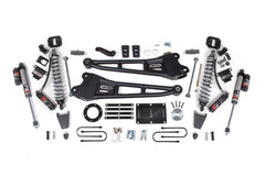 Kit de suspension rehausse bras de suspension 6 pouces avant, bloc 4 pouces arrière, pour Ram 3500 4x4 2013-2018, 8 boulons Diesel - Amortisseurs avant 2.5 PES C/O, amortisseurs arrière 2.5 PES