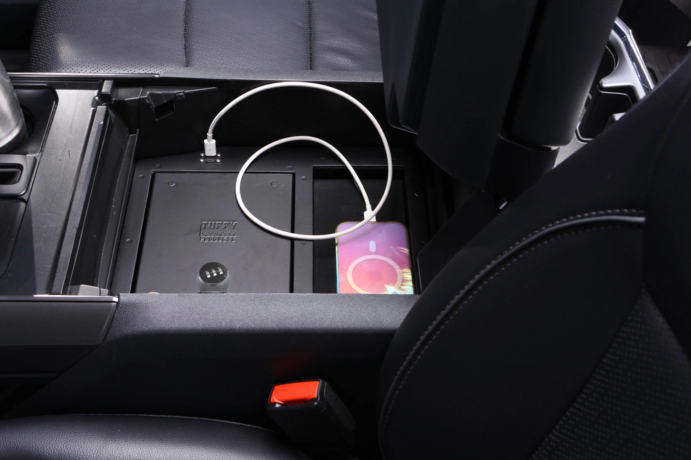Tuffy Security Products Ford F-150 Full Floor Center Console Truck Safe: 2024+ (console length 12.25") - Combo Lock