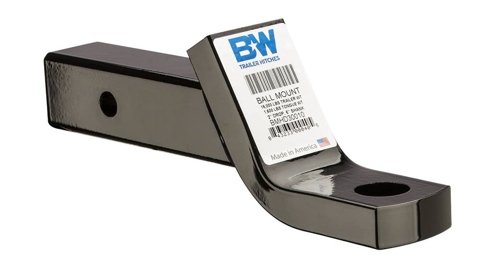 2-INCH Ball Mount B&W Class 5 with 2-INCH Drop Fixed 1-INCH Rise 1-1/4 Inch Ball Hole (BWH-BMHD30010)