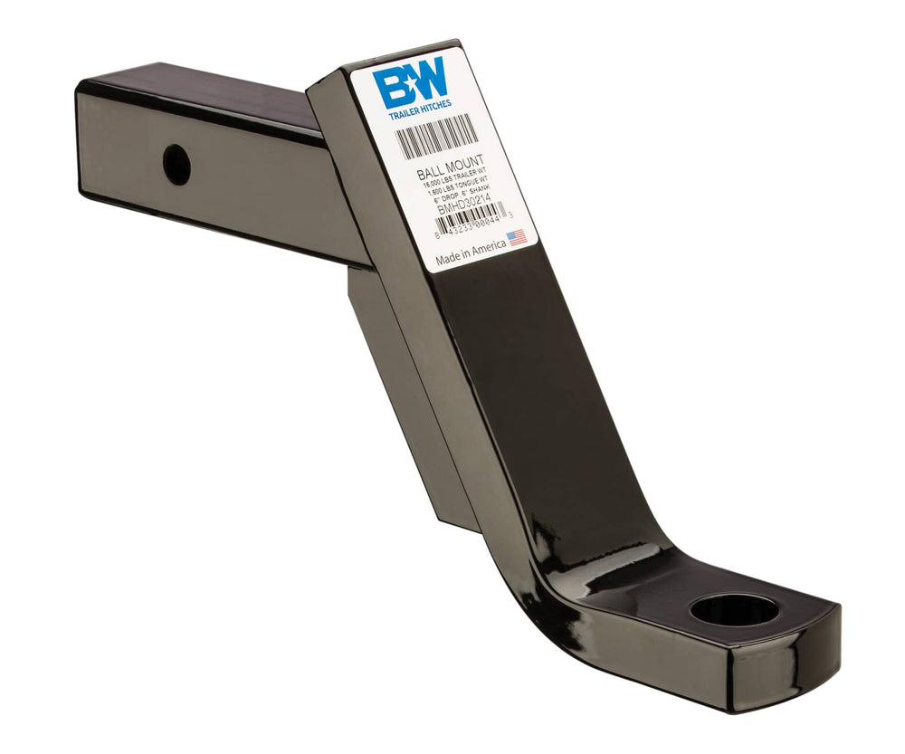 2-1/2 Inch Ball Mount B&W Class 5 with 6-INCH Drop Fixed 5-INCH Rise 1-1/4 Inch Ball Hole