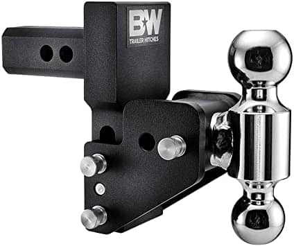 Adjustable Ball Mount B&W Tow & Stow Ball Mount with Ball 1-1/2"-2-1/2" Drop 2-1/2"-3-1/2" Rise Dual Ball 2" & 2-5/16" Balls