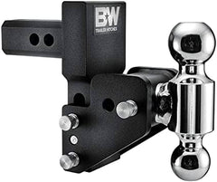 Adjustable Ball Mount B&W Tow & Stow Ball Mount with Ball 1-1/2"-2-1/2" Drop 2-1/2"-3-1/2" Rise Dual Ball 2" & 2-5/16" Balls