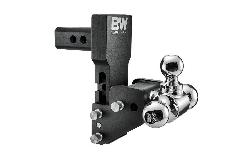 Adjustable Ball Mount B&W Tow & Stow Ball Mount with Ball 5" Drop 6" Rise Tri-Ball 1-7/8" / 2" / 2-5/16" Balls
