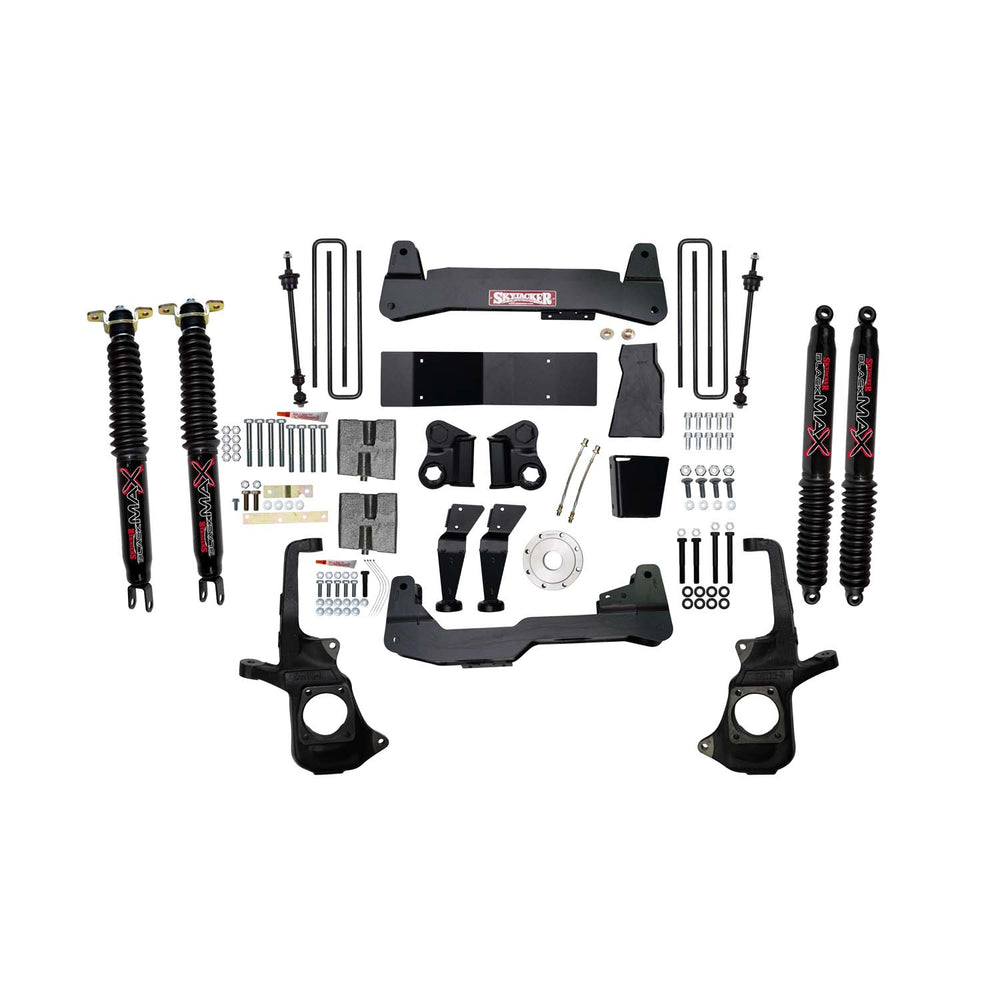 Skyjacker 7 in. Lift Kit With Raised Torsion Bar Brackets And Black MAX Shocks. — Front — 2011-2019 Chevrolet Silverado 2500 HD, GMC Sierra 2500 HD (C1178K-B)