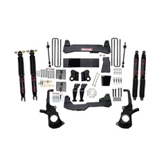 Skyjacker 7 in. Lift Kit With Raised Torsion Bar Brackets And Black MAX Shocks. — Front — 2011-2019 Chevrolet Silverado 3500 HD, GMC Sierra 3500 HD (C1178KH-B)