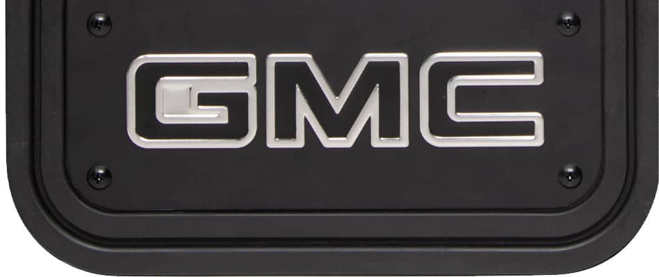 Cloud-Rider Front Mud Flaps with Black Plate & GMC Logo 20-26 Sierra HD