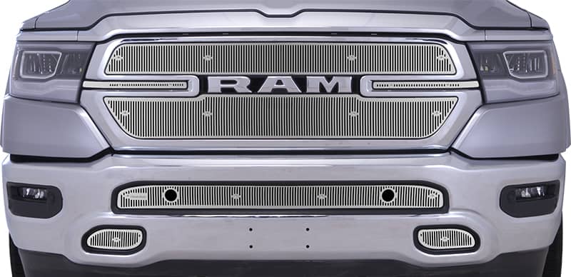 Cloud Rider Stainless Grille & Bumper Overlay - 19-24 Ram 1500 Laramie Without Front Camera and with Park (CLO-24-3603)