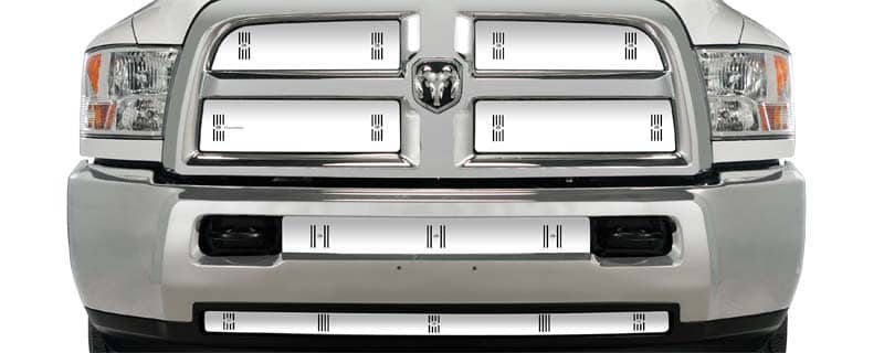 Cloud-Rider Stainless Winter Grille & Bumper Overlay - 13-18 Ram 2500/3500 with Black Honeycomb Grille